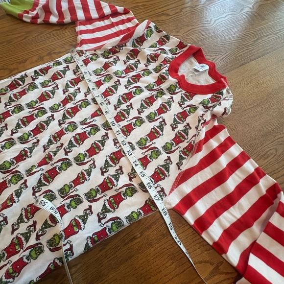 Hanna Andersson Grinch Stripe Organic Cotton Pajama Top Long John Adults M - Picture 3 of 7